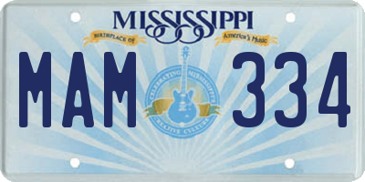 MS license plate MAM334