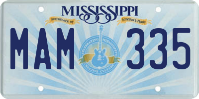 MS license plate MAM335