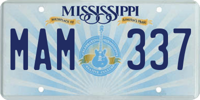 MS license plate MAM337