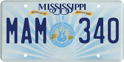 MS license plate MAM340