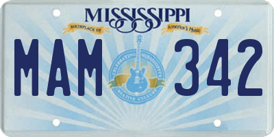 MS license plate MAM342