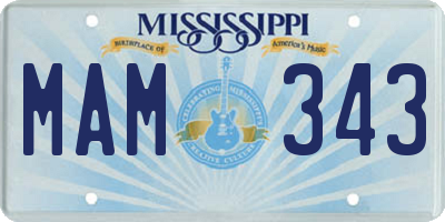 MS license plate MAM343