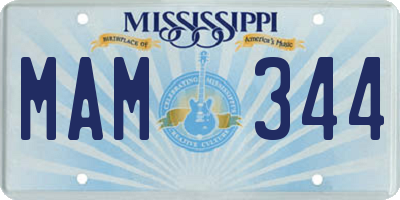 MS license plate MAM344