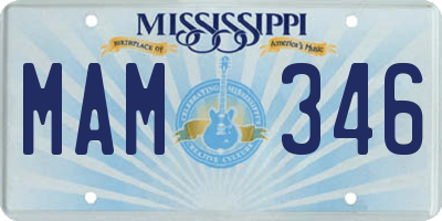 MS license plate MAM346