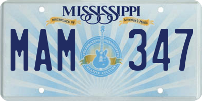 MS license plate MAM347