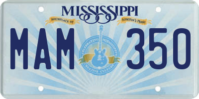 MS license plate MAM350
