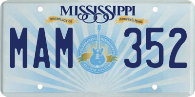 MS license plate MAM352