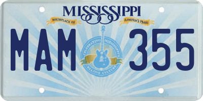 MS license plate MAM355