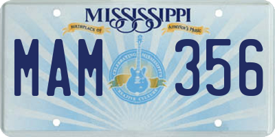 MS license plate MAM356