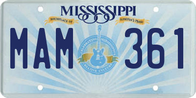 MS license plate MAM361