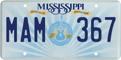 MS license plate MAM367