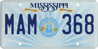 MS license plate MAM368