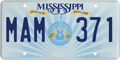 MS license plate MAM371