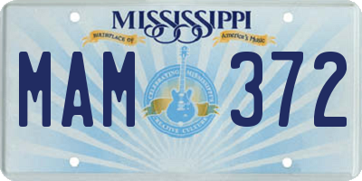 MS license plate MAM372
