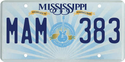 MS license plate MAM383