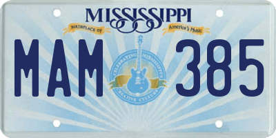MS license plate MAM385