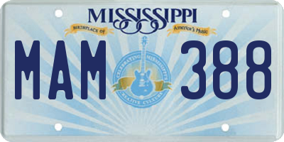 MS license plate MAM388