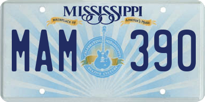 MS license plate MAM390