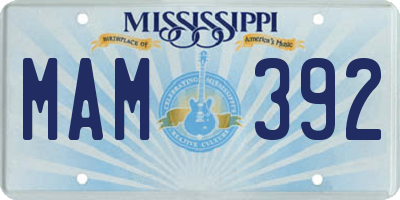 MS license plate MAM392