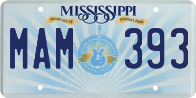 MS license plate MAM393