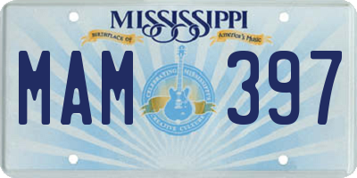 MS license plate MAM397