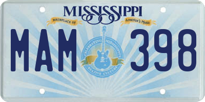 MS license plate MAM398