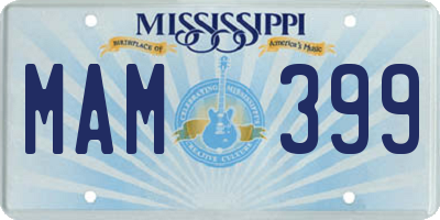 MS license plate MAM399
