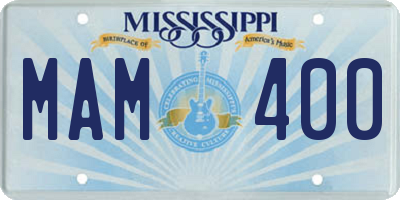 MS license plate MAM400