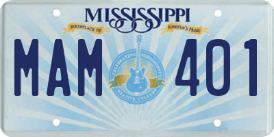 MS license plate MAM401