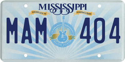 MS license plate MAM404