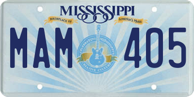 MS license plate MAM405