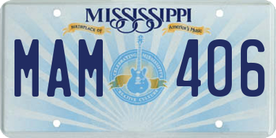 MS license plate MAM406