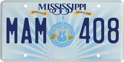 MS license plate MAM408
