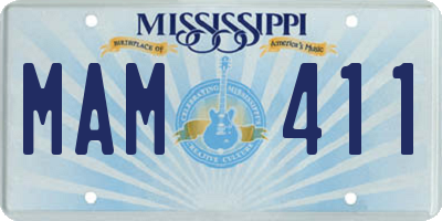 MS license plate MAM411
