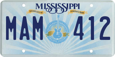 MS license plate MAM412