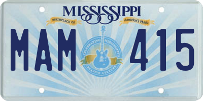 MS license plate MAM415