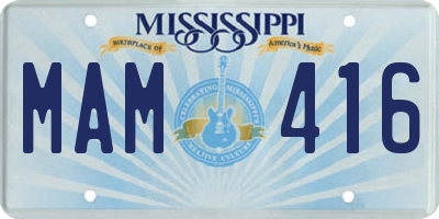 MS license plate MAM416