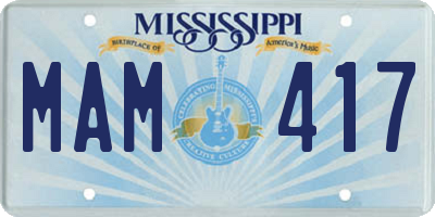 MS license plate MAM417