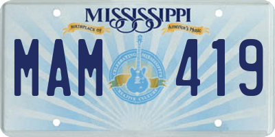 MS license plate MAM419
