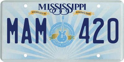 MS license plate MAM420