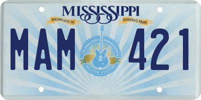 MS license plate MAM421
