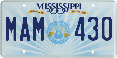 MS license plate MAM430