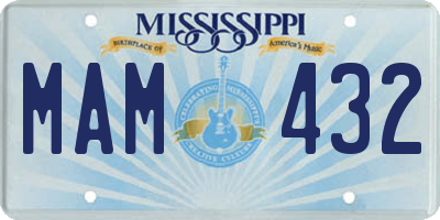 MS license plate MAM432