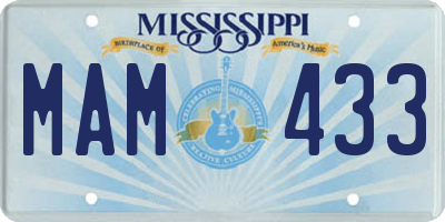 MS license plate MAM433