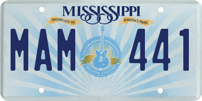 MS license plate MAM441
