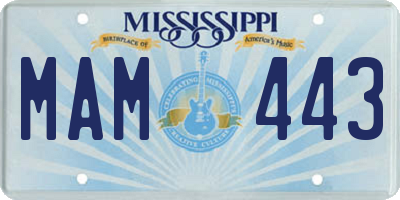 MS license plate MAM443