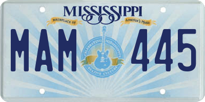MS license plate MAM445