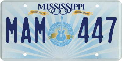MS license plate MAM447