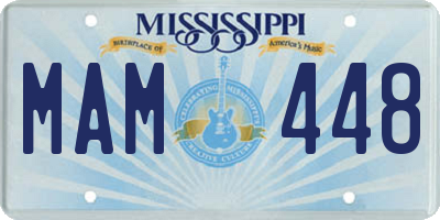 MS license plate MAM448