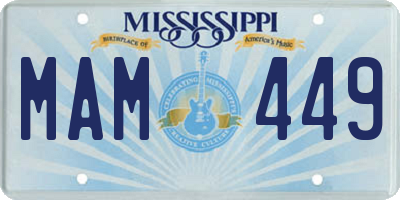 MS license plate MAM449